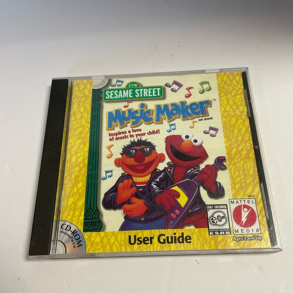 Vintage 1999 Sesame Street PC CD-ROM Music Maker Software Education Mattel Media